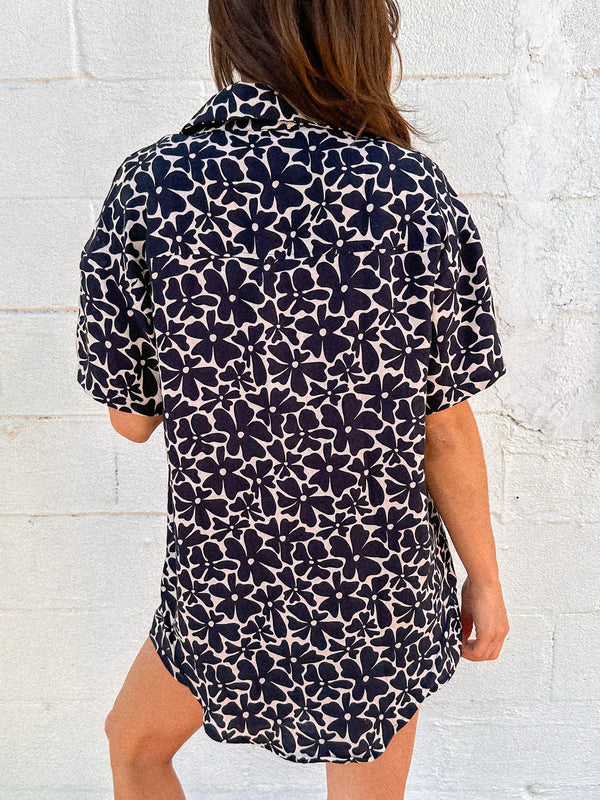 Linen Blend Cover Up Shirt