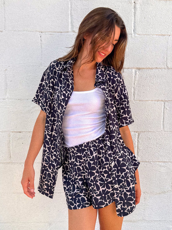 Linen Blend Cover Up Shirt