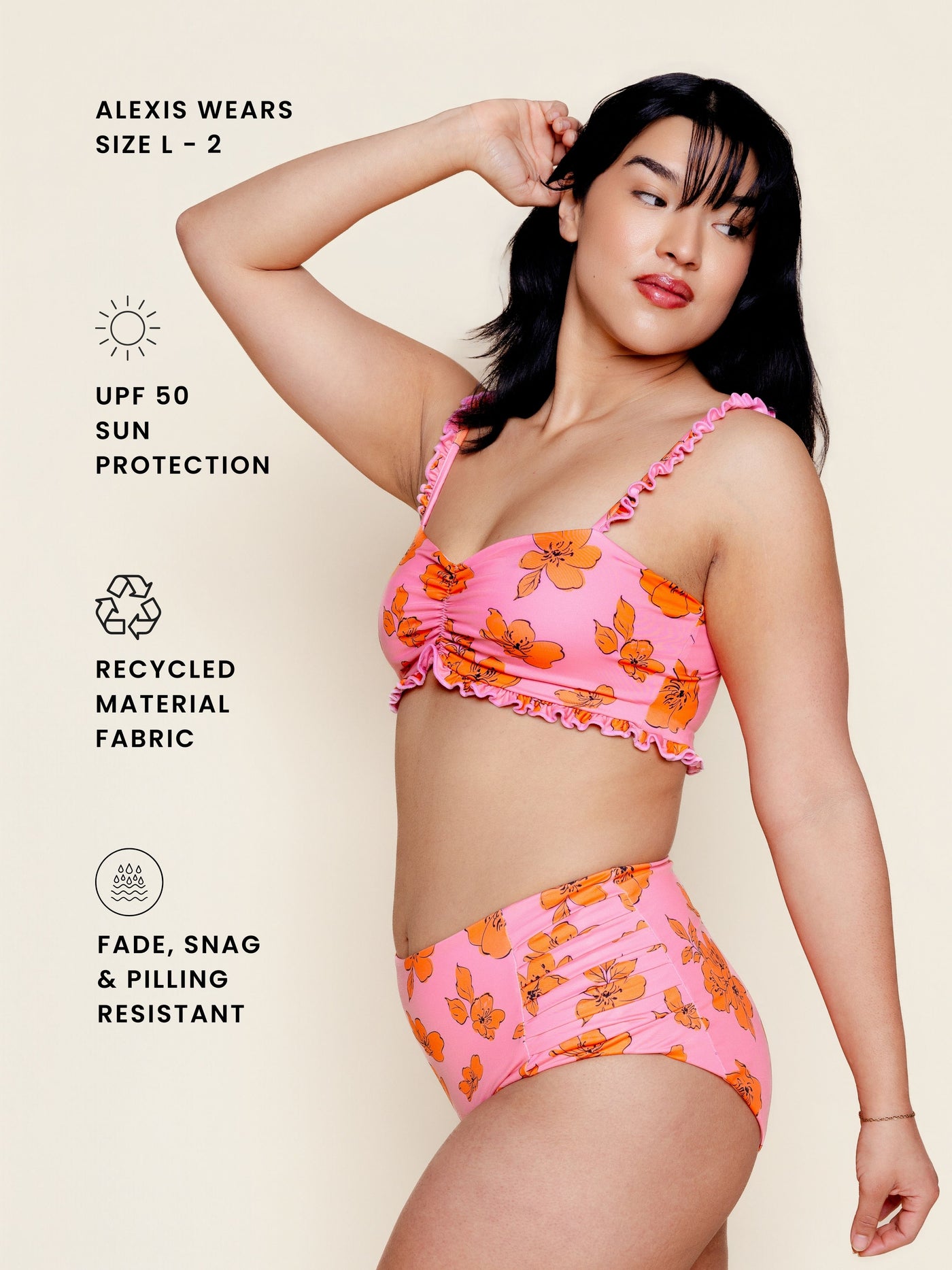 Pleated High Waisted Bottoms in Pink Floral
