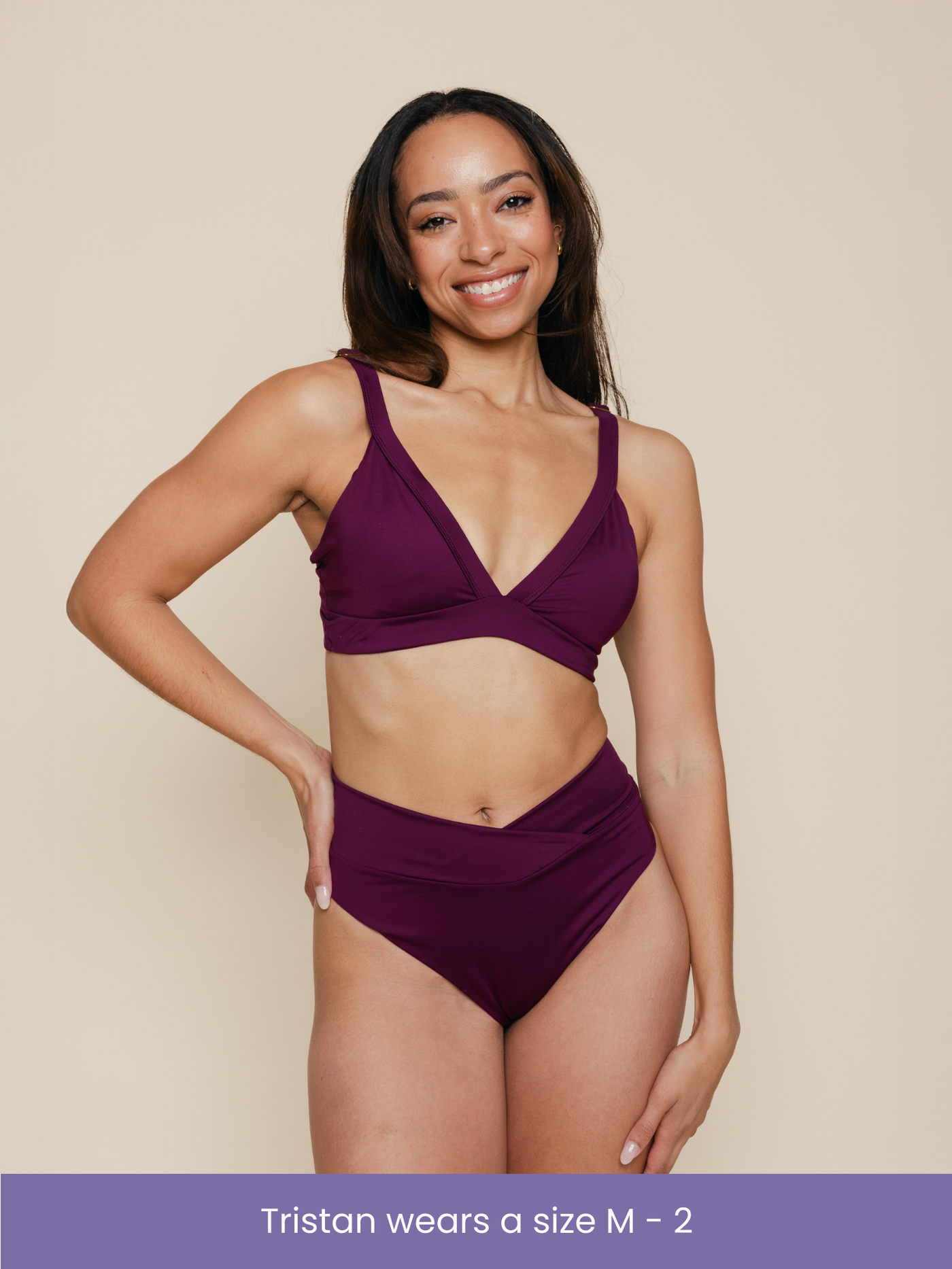 High Hip Crossover Bottoms in Sangria