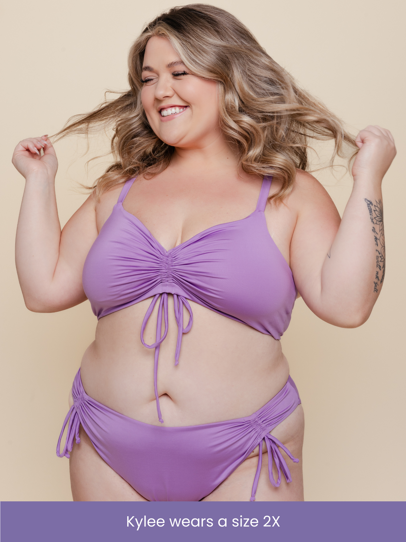 Ruched Tie Top in Lilac