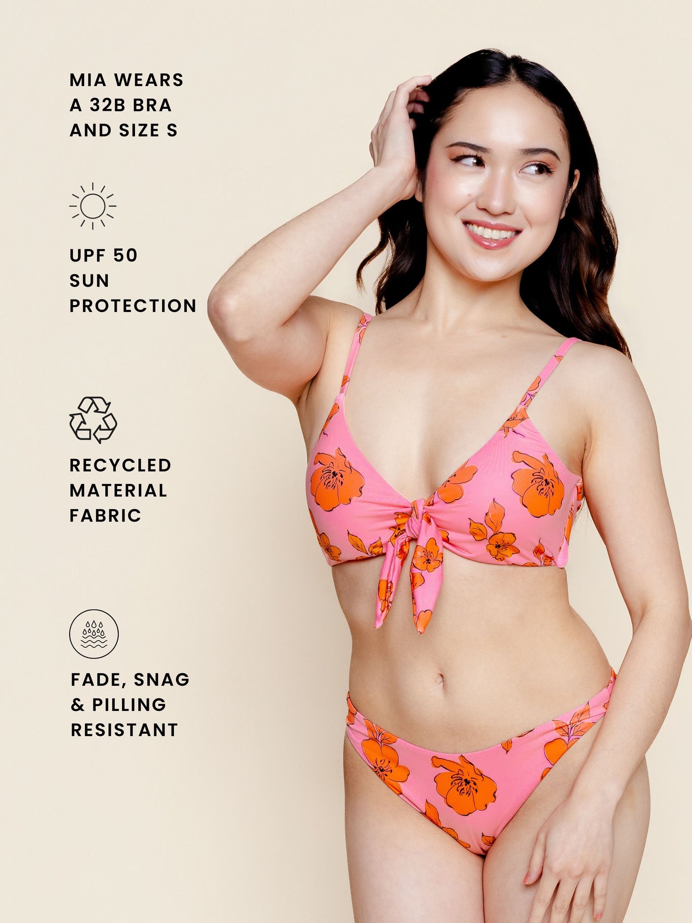 Front Tie Top in Pink Floral