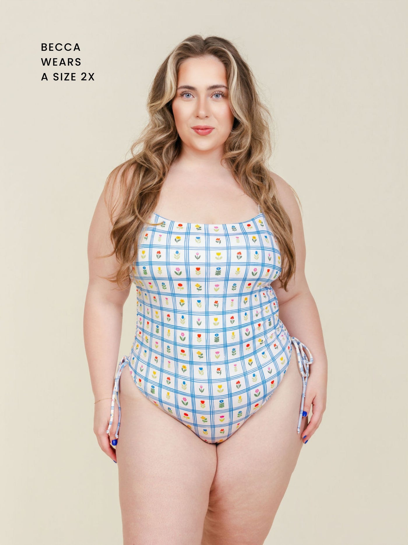 Ruched Square Neck One Piece in Wildflower