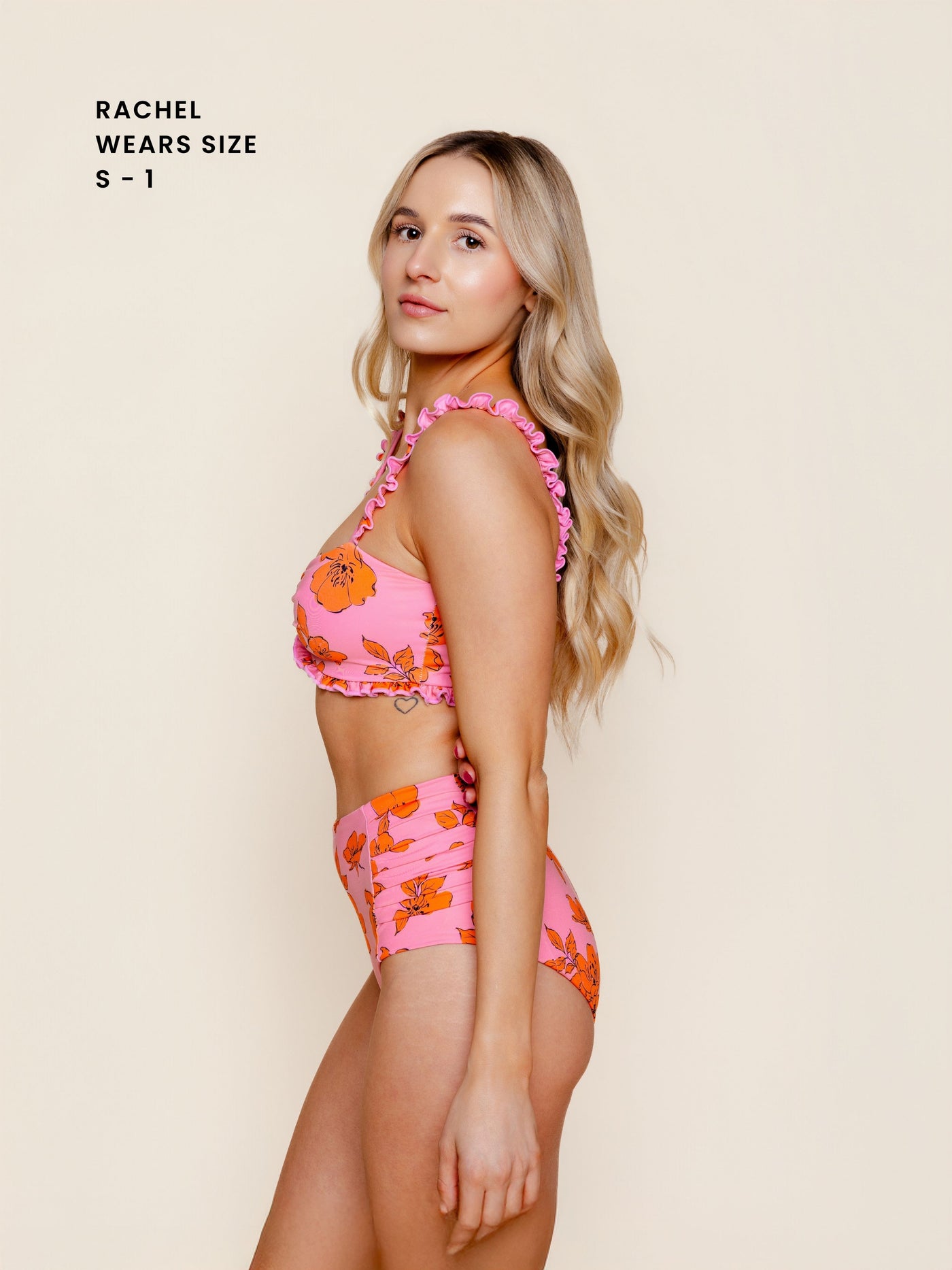 Pleated High Waisted Bottoms in Pink Floral