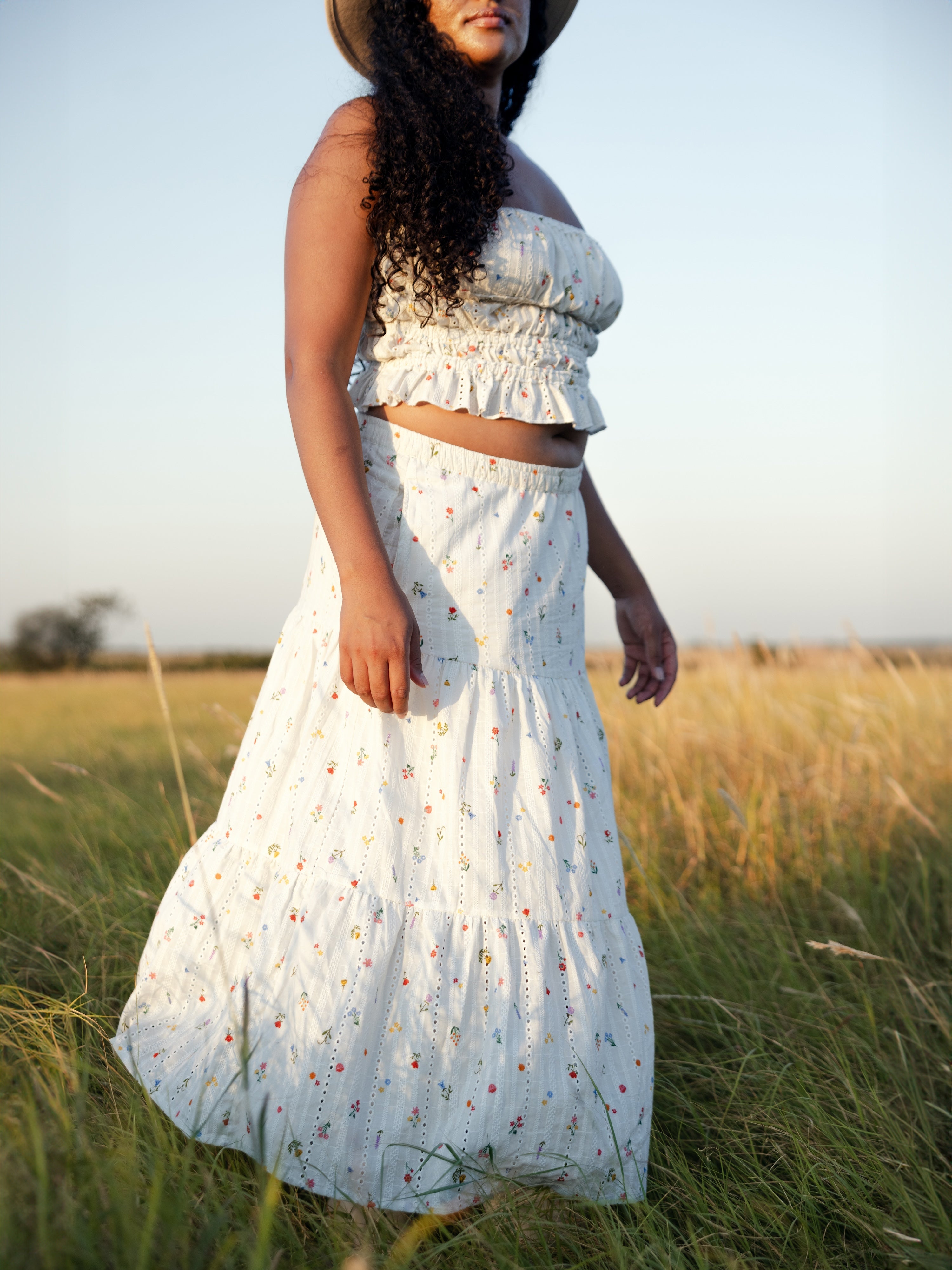 Flowy Tiered Eyelet Skirt | Kitty and Vibe