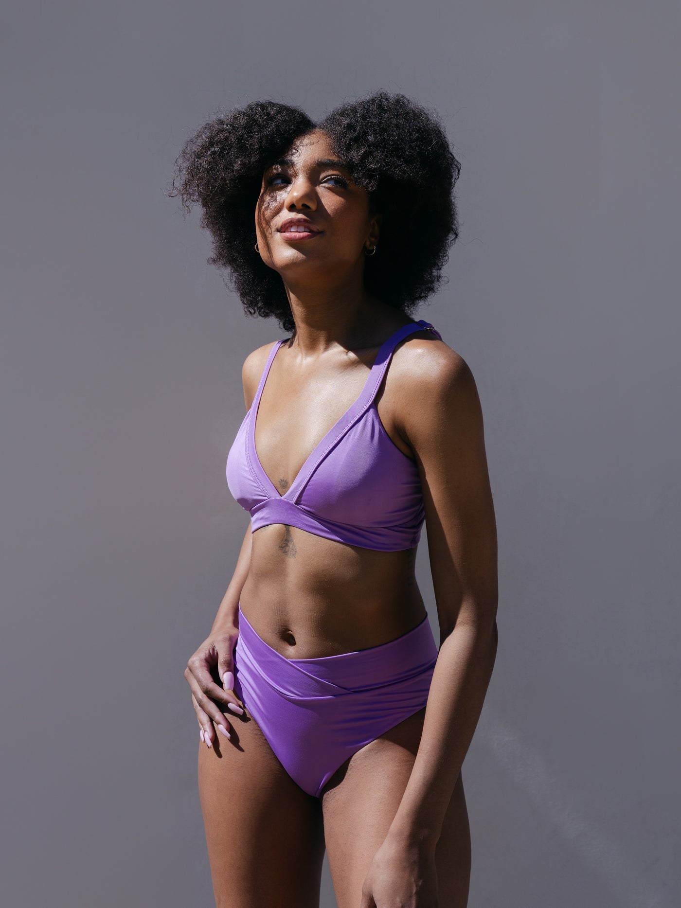 Banded Triangle Top in Lilac