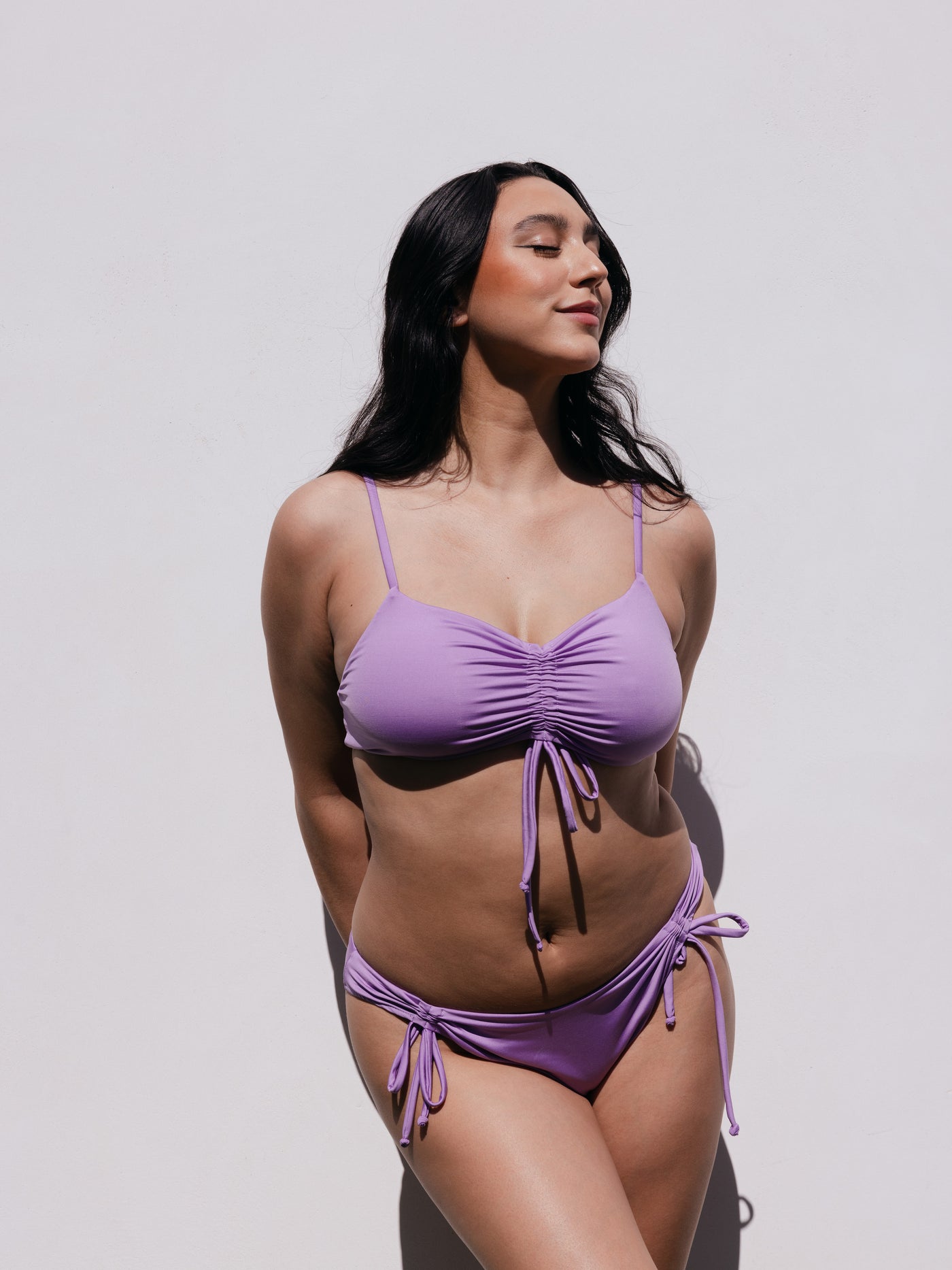 Ruched Tie Bottoms in Lilac