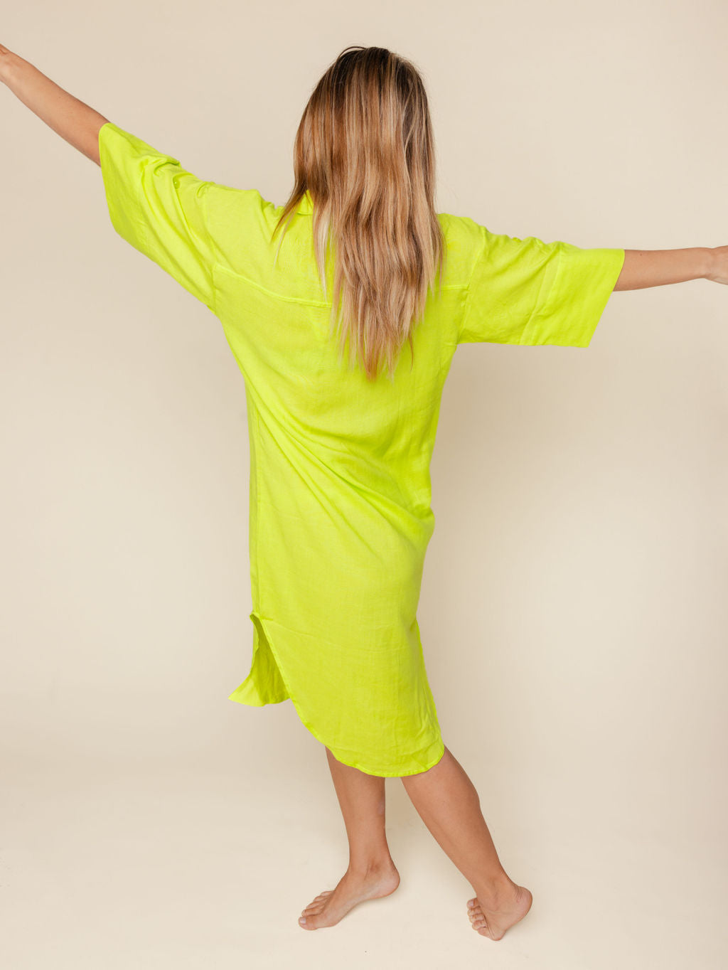 Linen Blend Cover Up Dress in Zuma