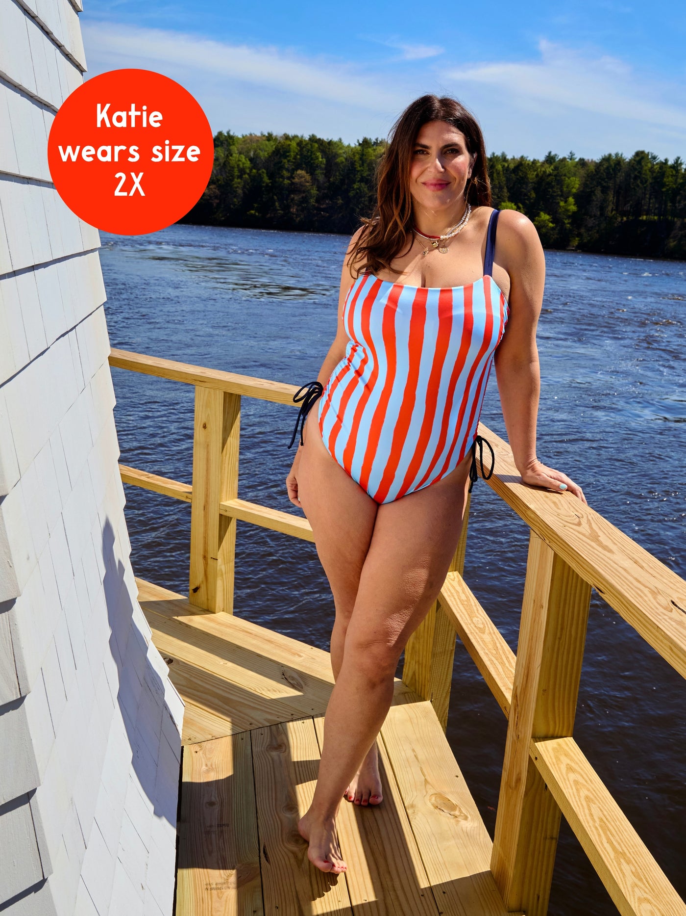 Ruched Square Neck One Piece in Elwell