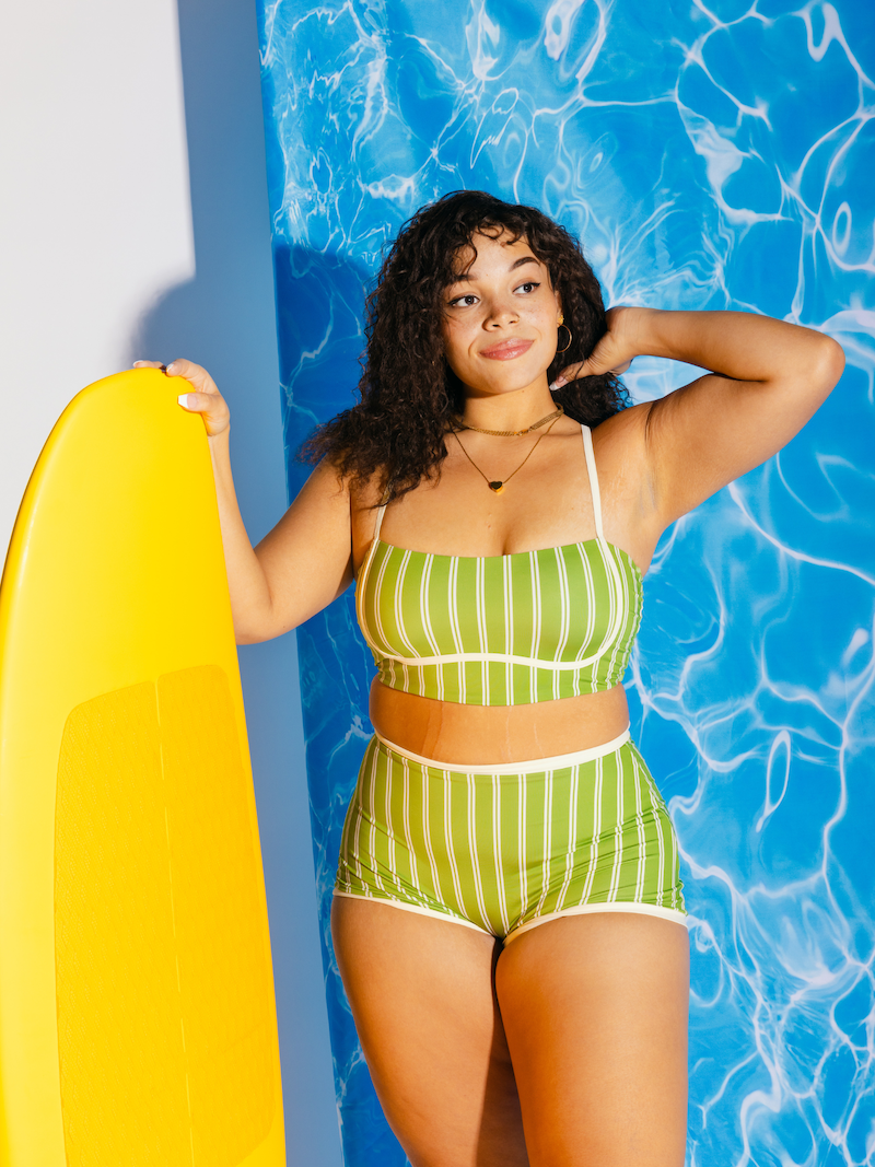 Bandeau With Piping Top in Olivia