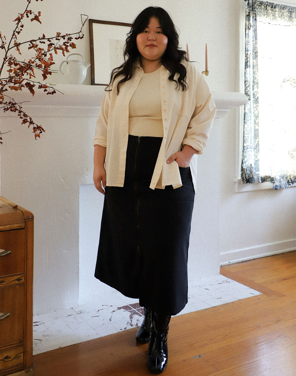 Collared Shirt in Oat Milk