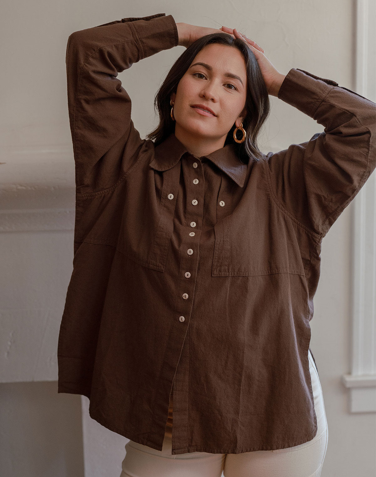 Collared Shirt in Chocolate