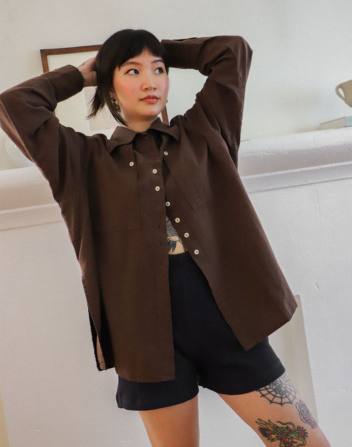 Collared Shirt in Chocolate