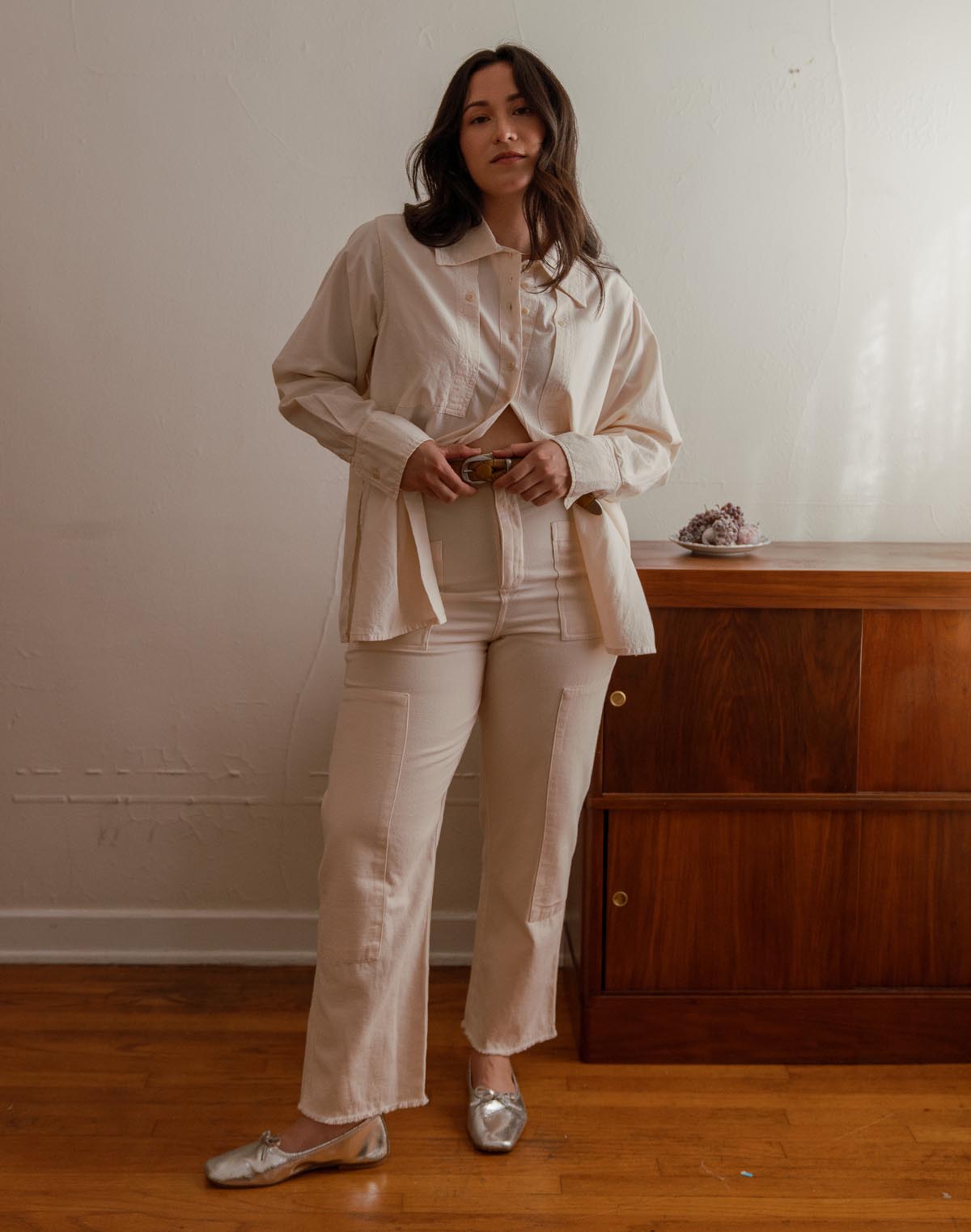 Collared Shirt in Oat Milk