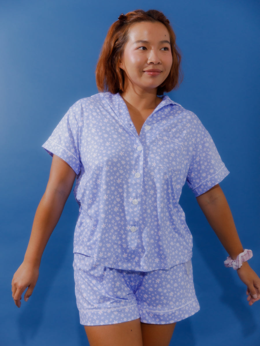 Cozy Soft Pajama Button Down in Daisy