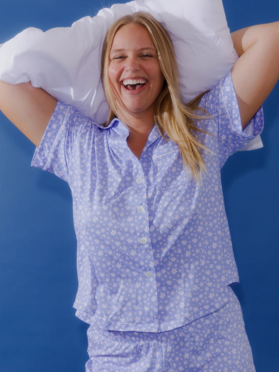 Cozy Soft Pajama Button Down in Daisy