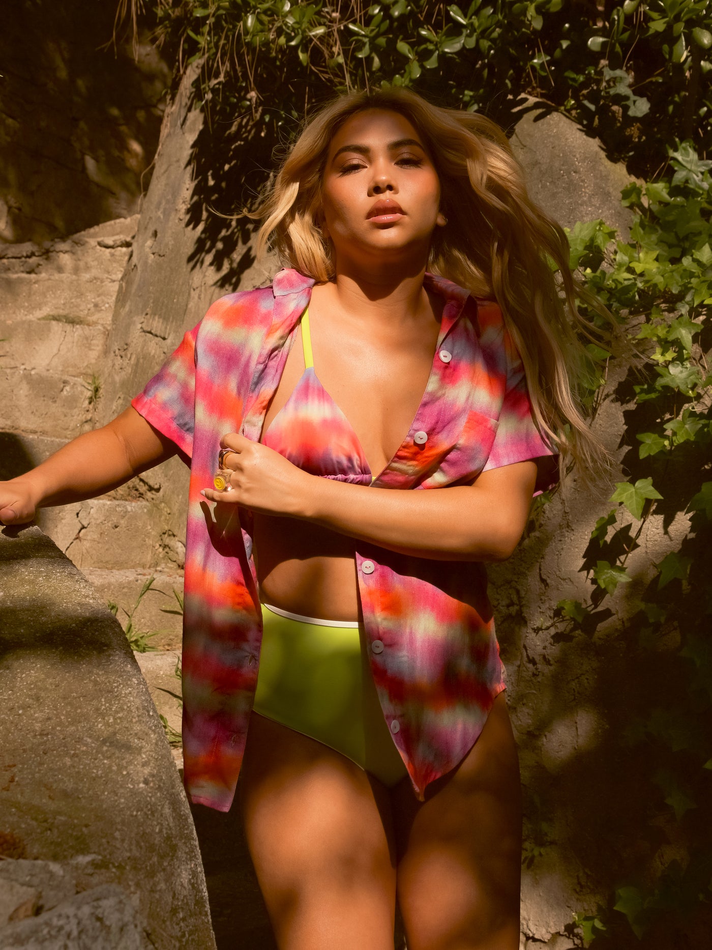 Linen Blend Cover Up Shirt in Agoura