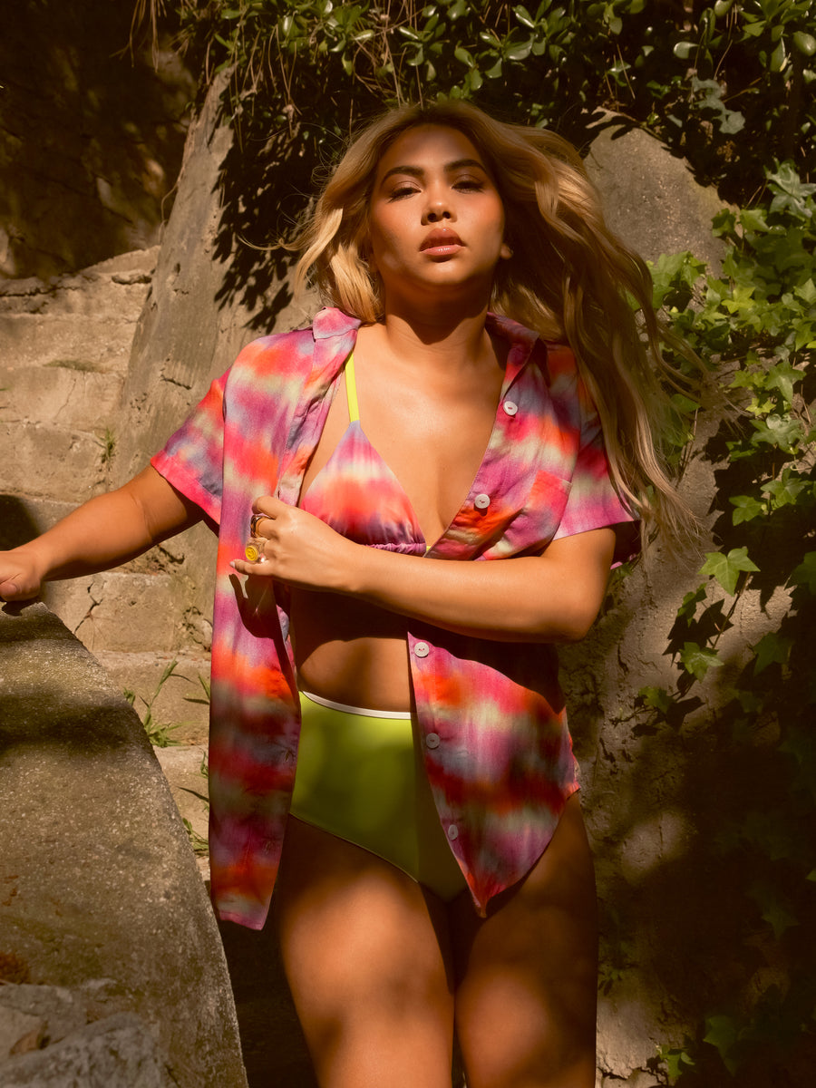 Linen Blend Cover Up Shirt in Agoura