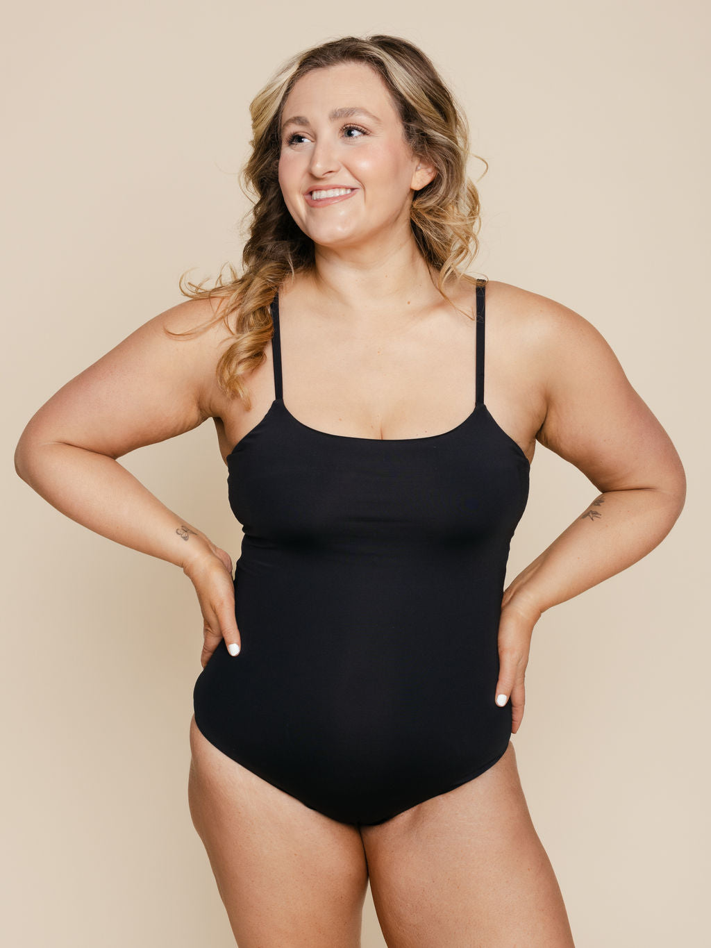 Shelf Bra One Piece in Black