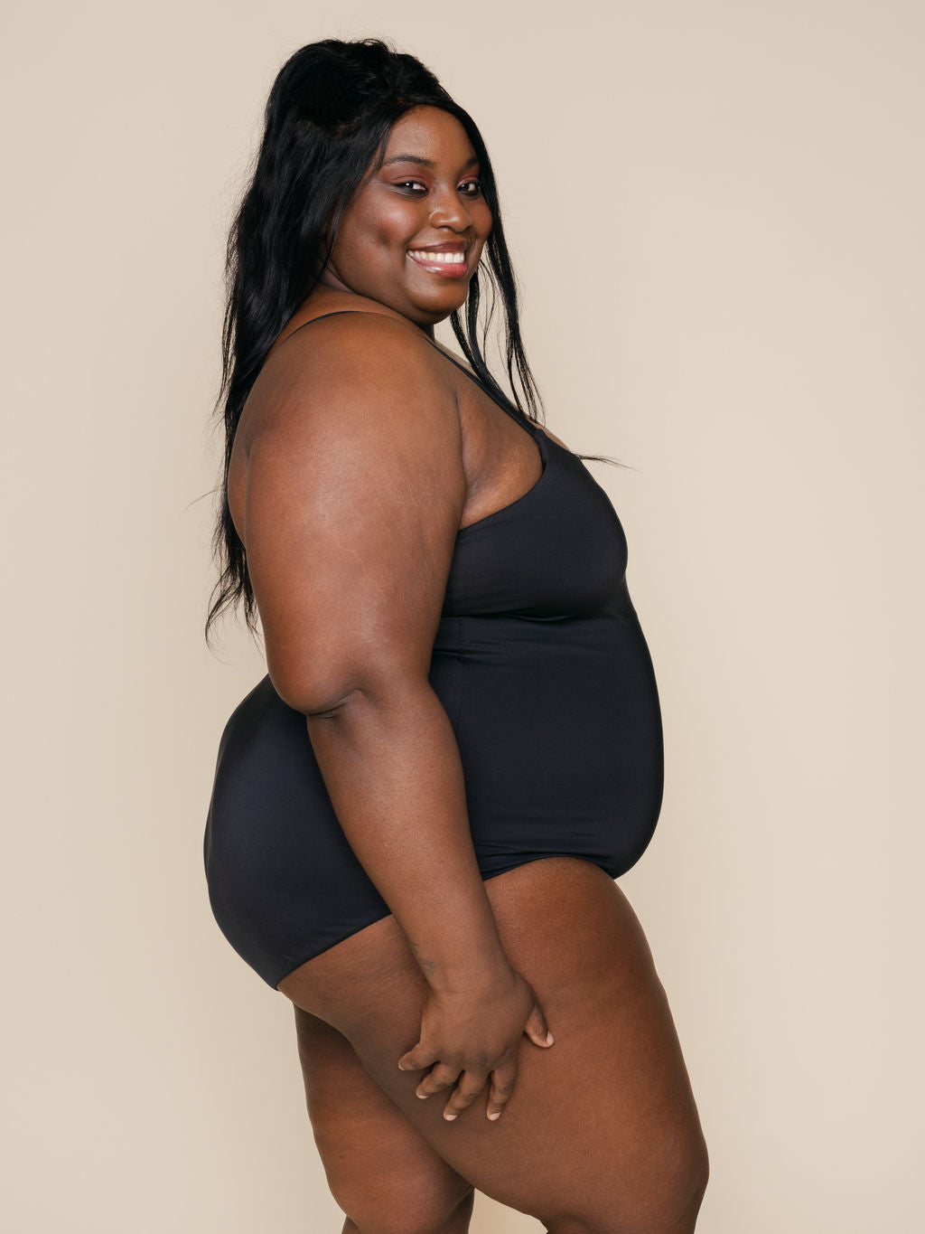 Shelf Bra One Piece in Black
