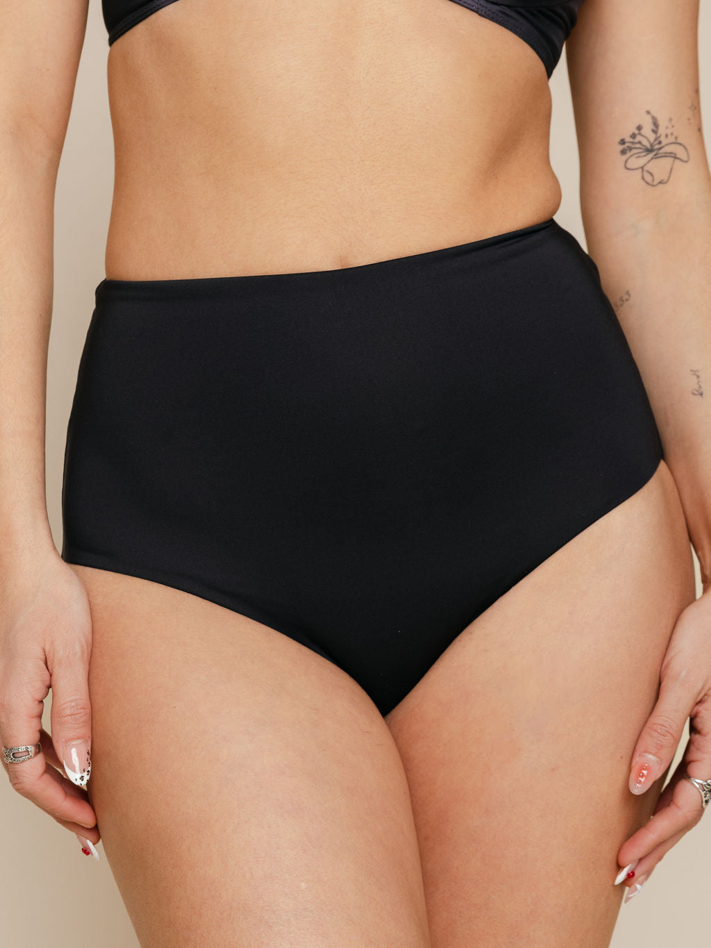 High Waisted Full Coverage Bottoms in Black