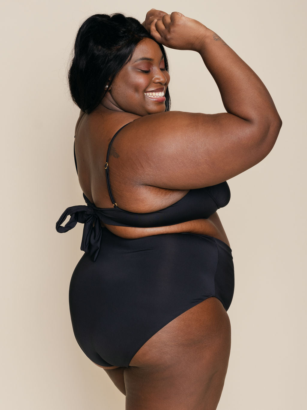 High Waisted Full Coverage Bottoms in Black