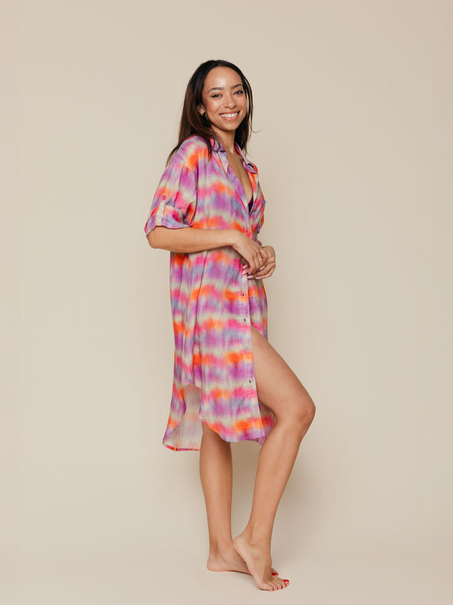 Linen Blend Cover Up Dress in Agoura