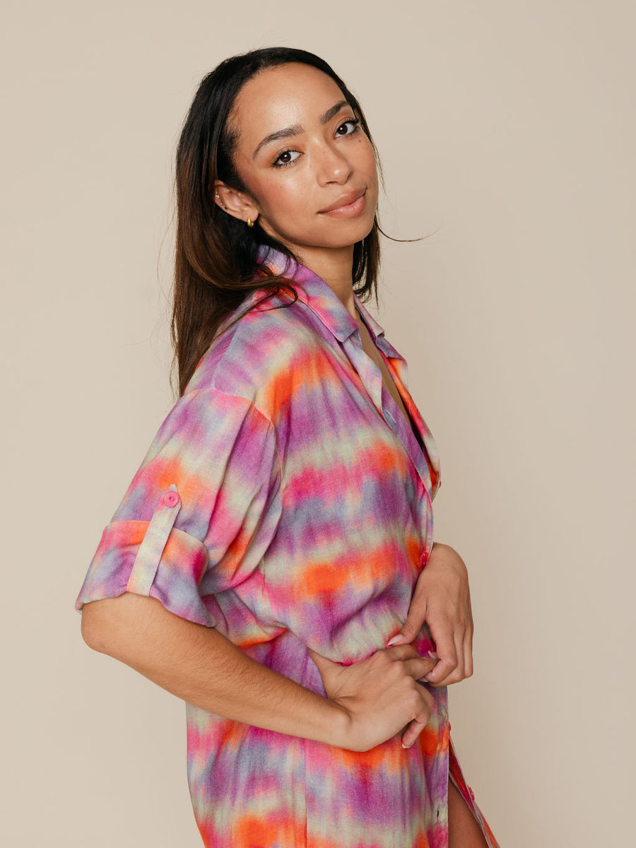 Linen Blend Cover Up Dress in Agoura