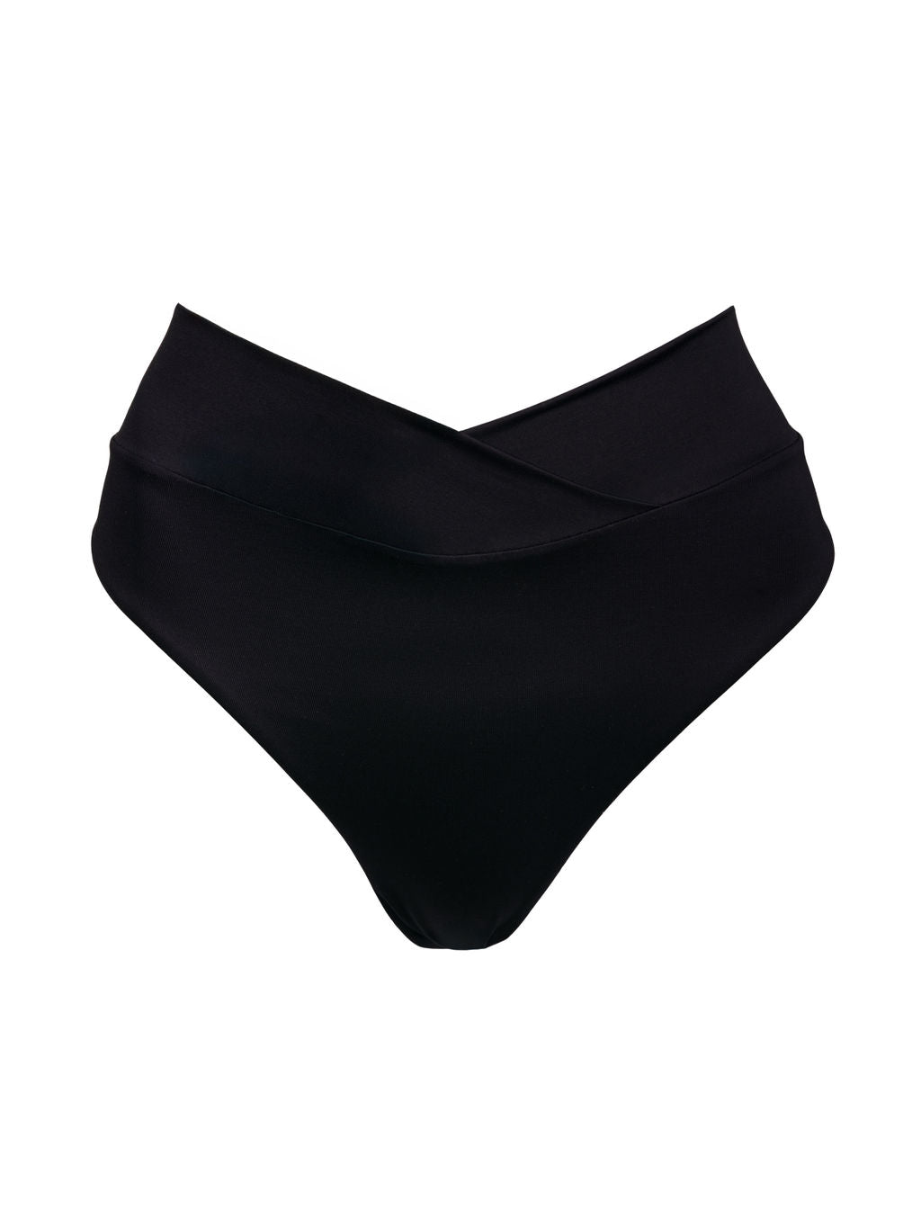 High Hip Crossover Bottoms in Black