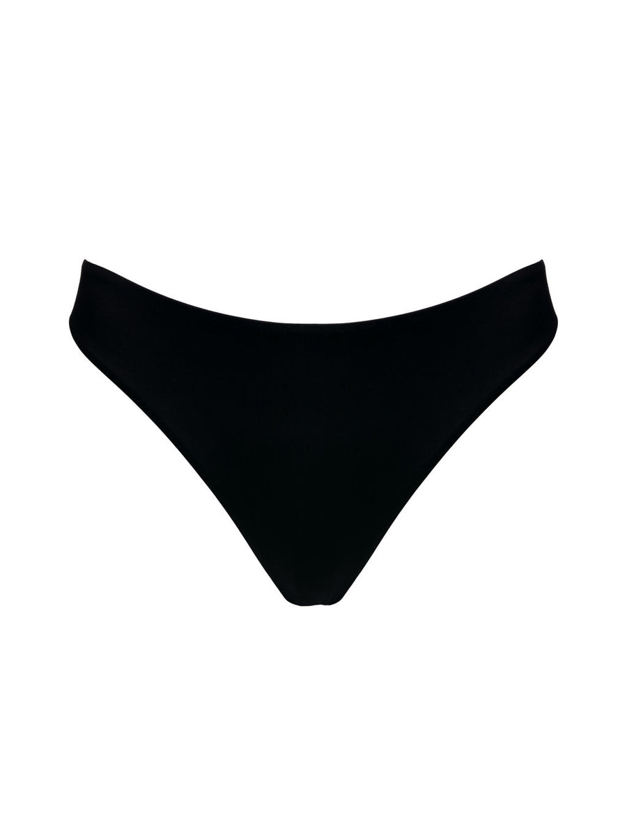 High Leg Mid Rise Bottoms in Black