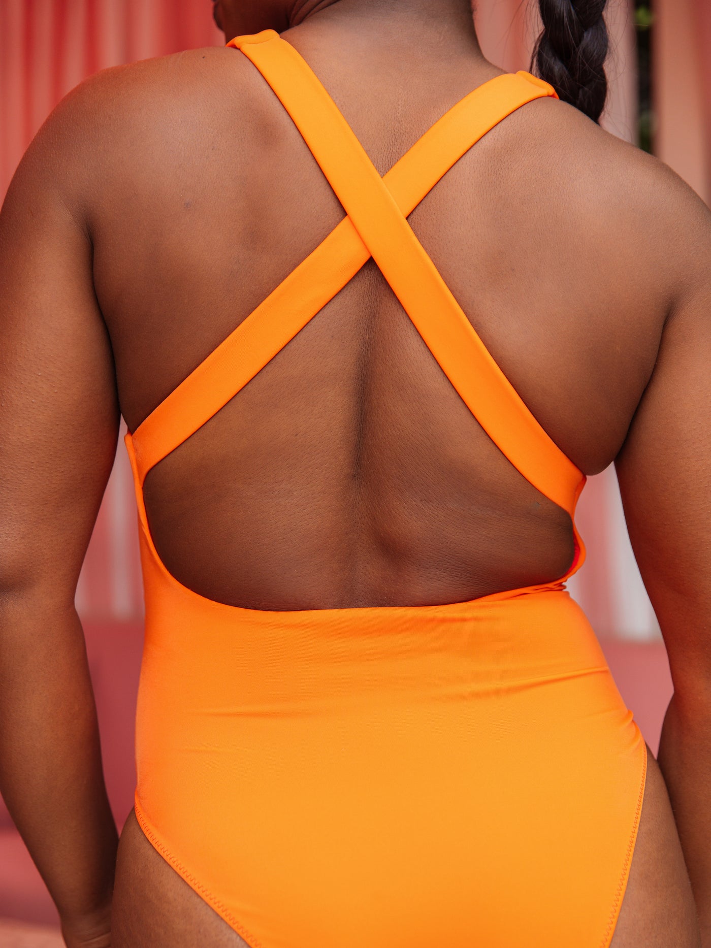 Criss Cross Backless One Piece in Sun