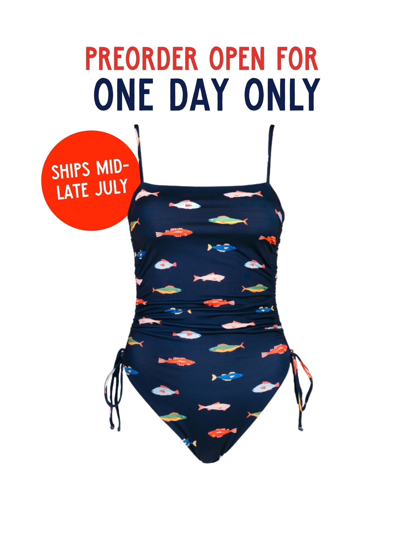 PREORDER: Ruched Square Neck One Piece in Harbor