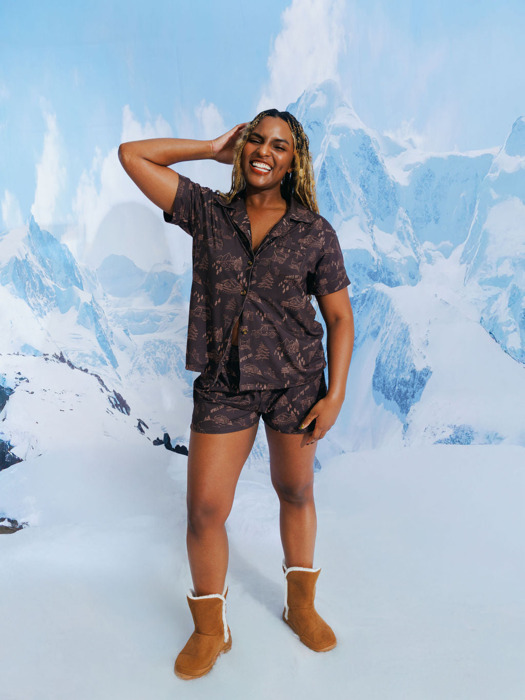 Cozy Soft Pajama Button Down in Cocoa