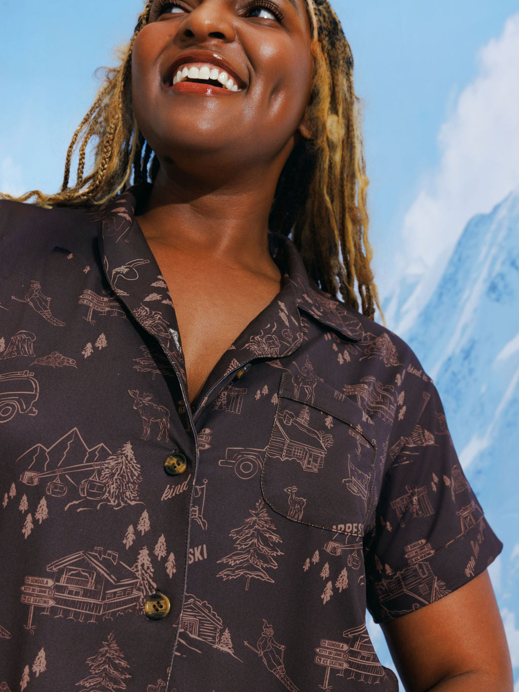 Cozy Soft Pajama Button Down in Cocoa