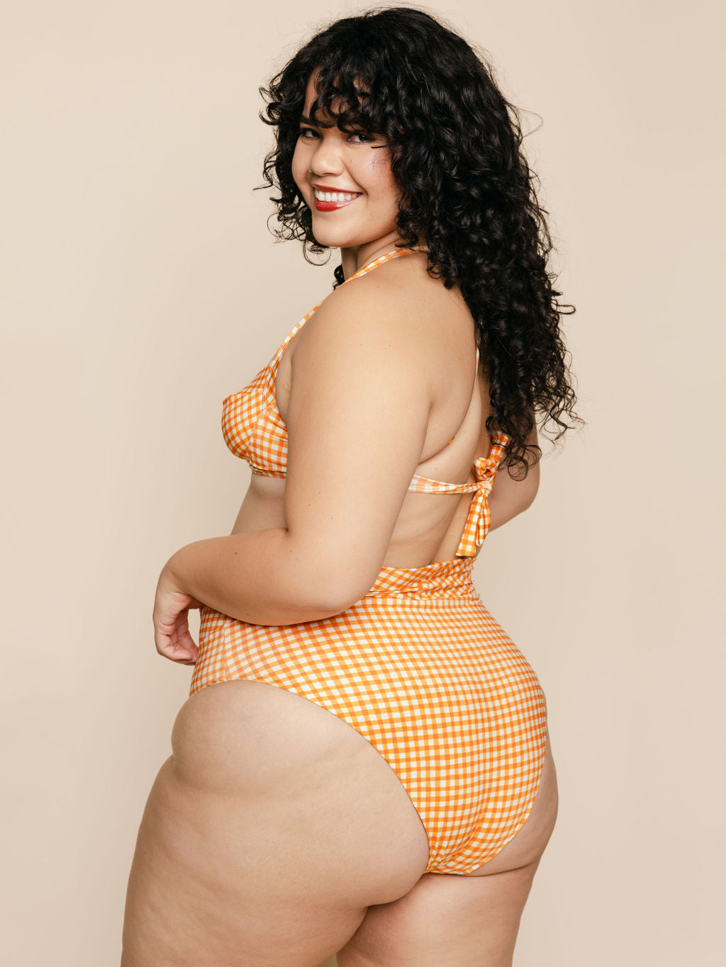 High Hip Crossover Bottoms in Clementine