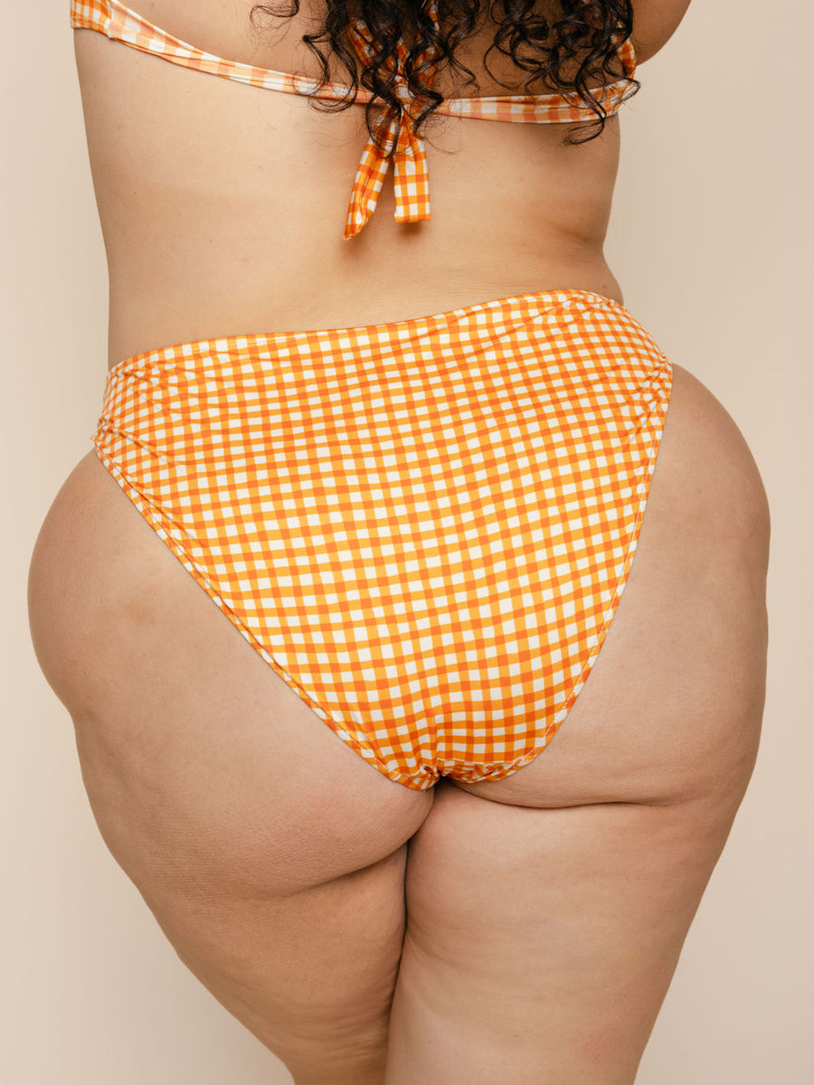 High Leg Mid Rise Bottoms in Clementine