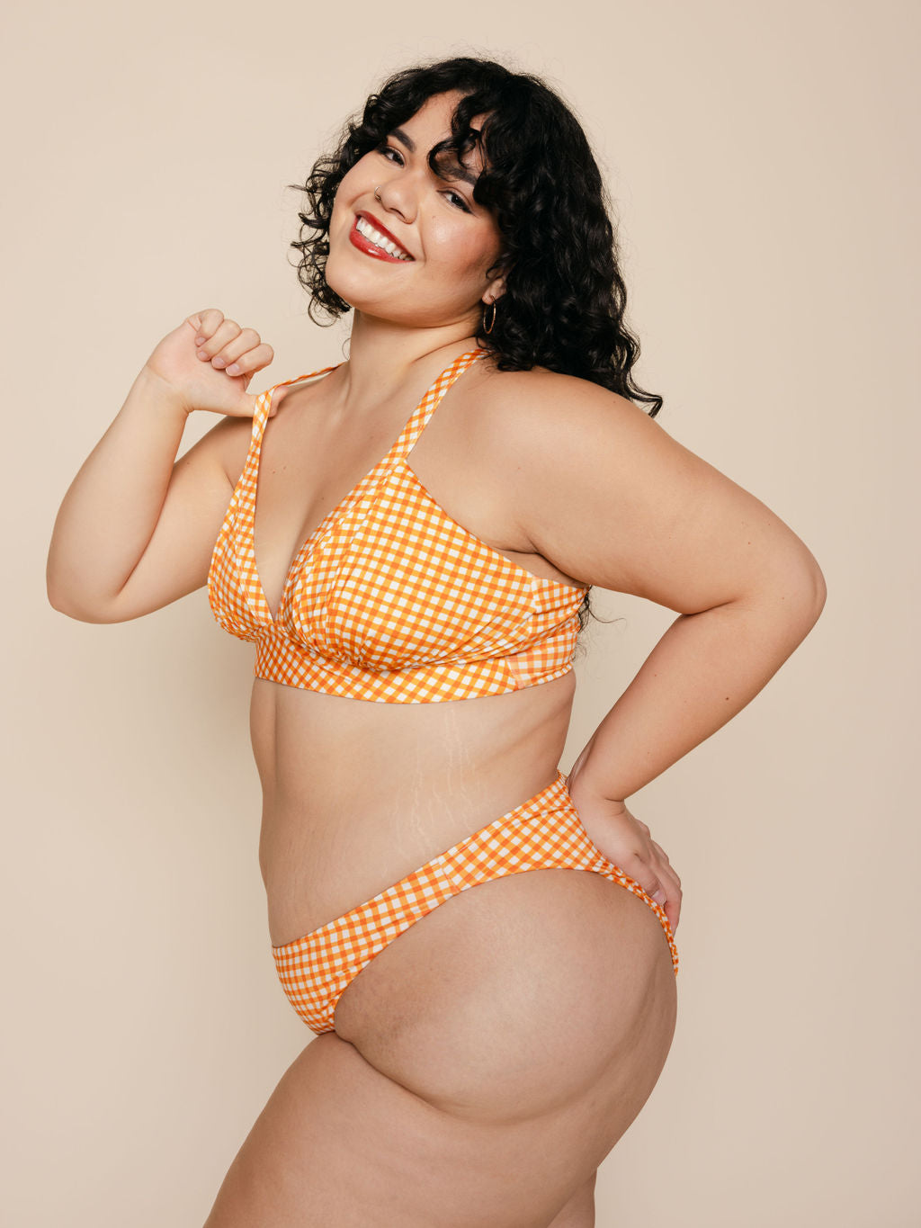 High Leg Mid Rise Bottoms in Clementine