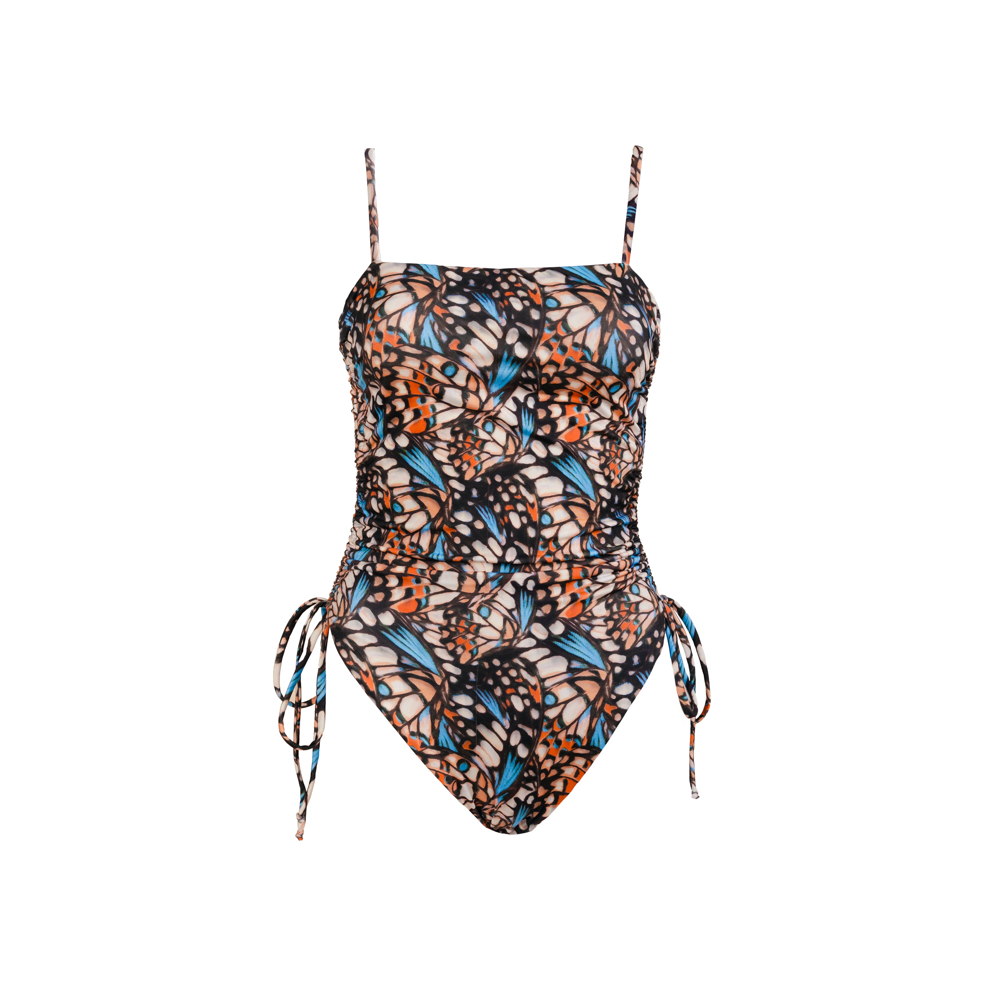 Ruched Square Neck One Piece in Mik