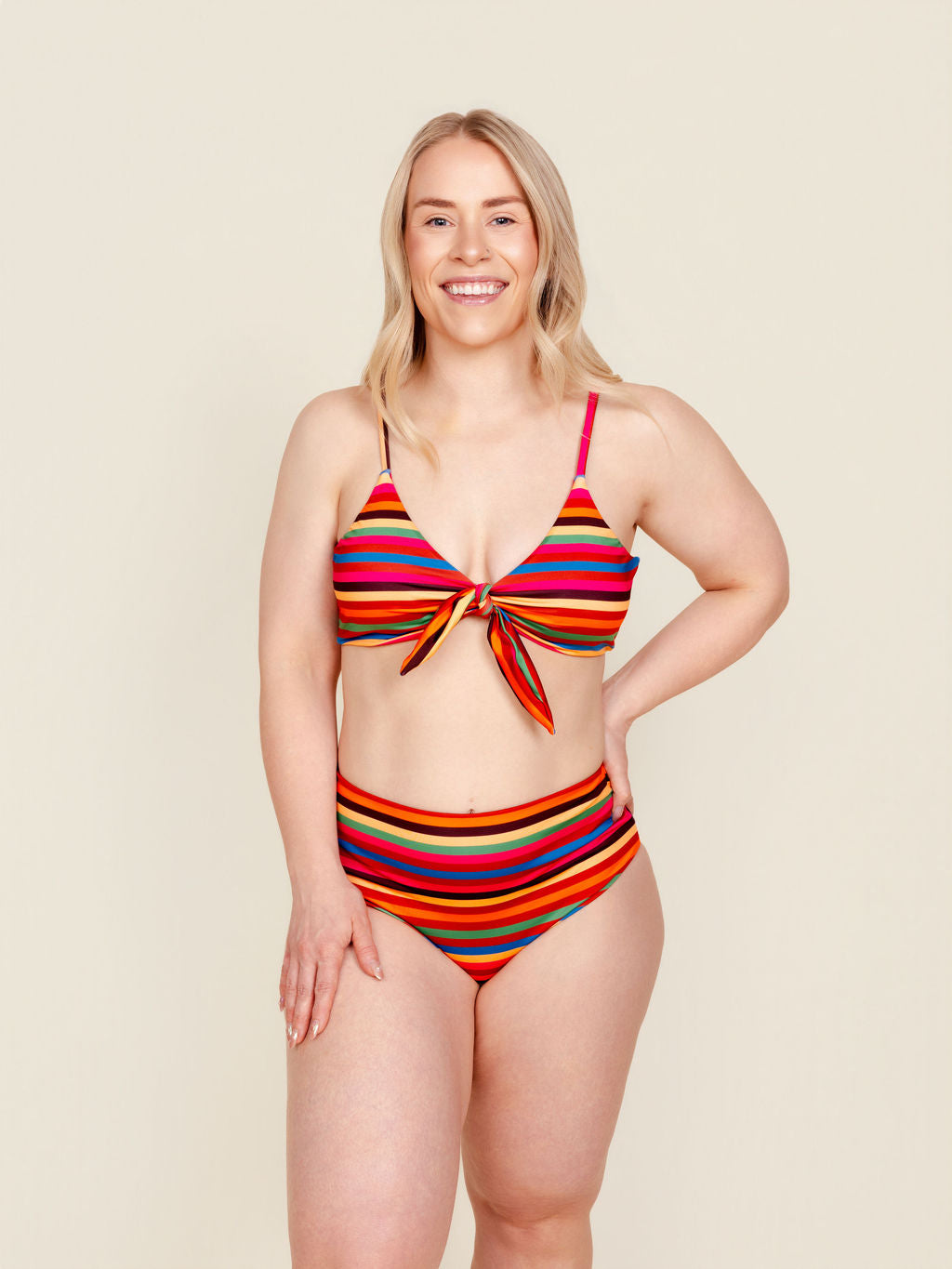 High Waisted Full Coverage Bottoms in Boardwalk