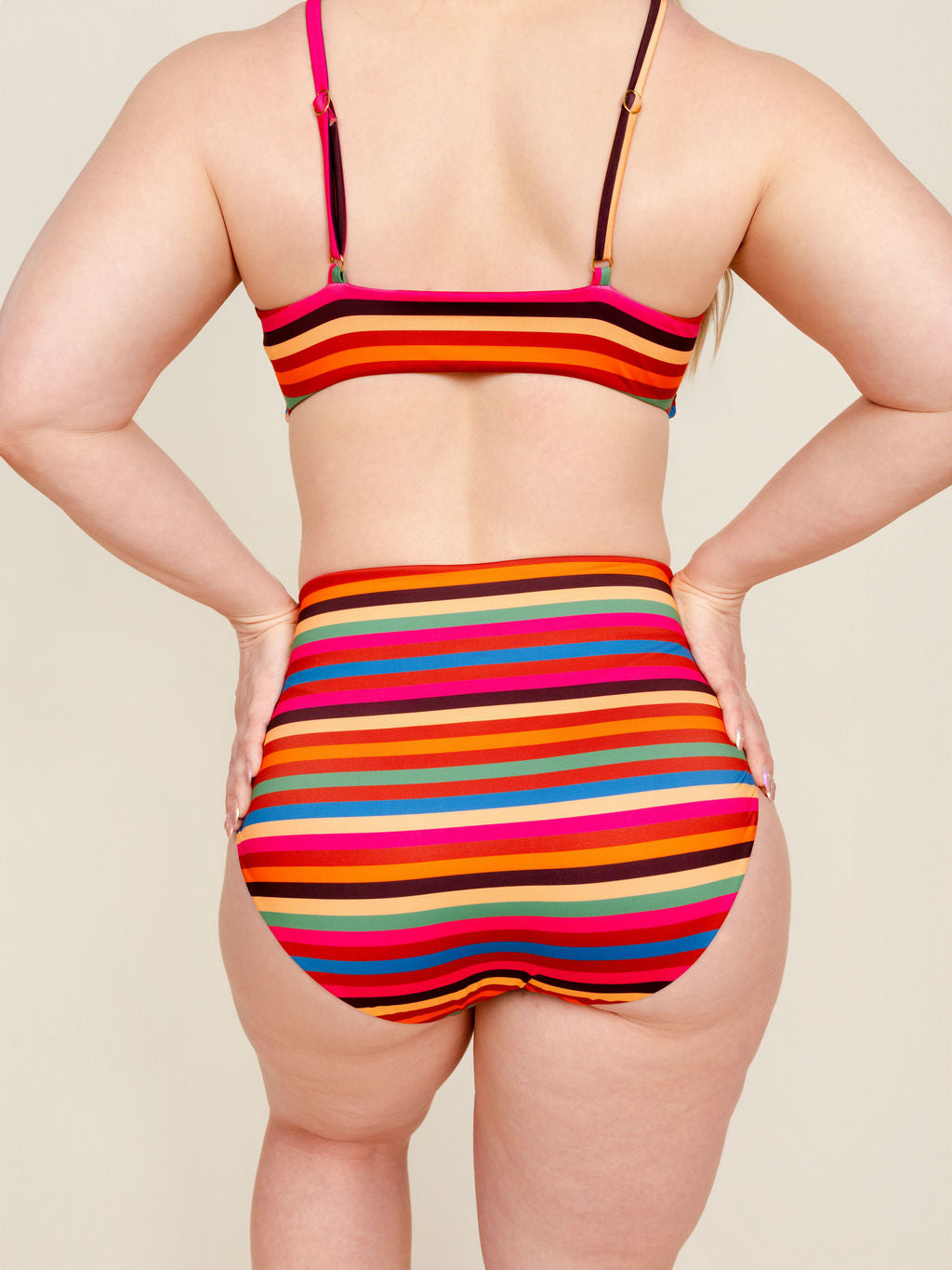 High Waisted Full Coverage Bottoms in Boardwalk