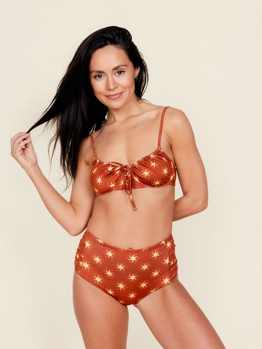 Pleated High Waisted Bottoms in Solara