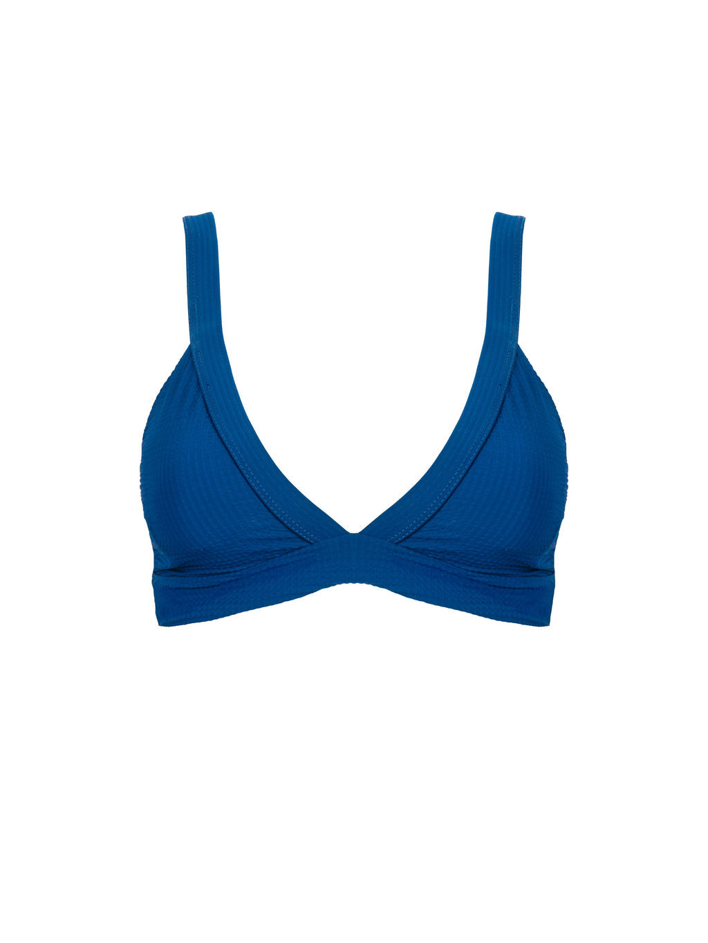 Banded Triangle Top in Navy Waffle