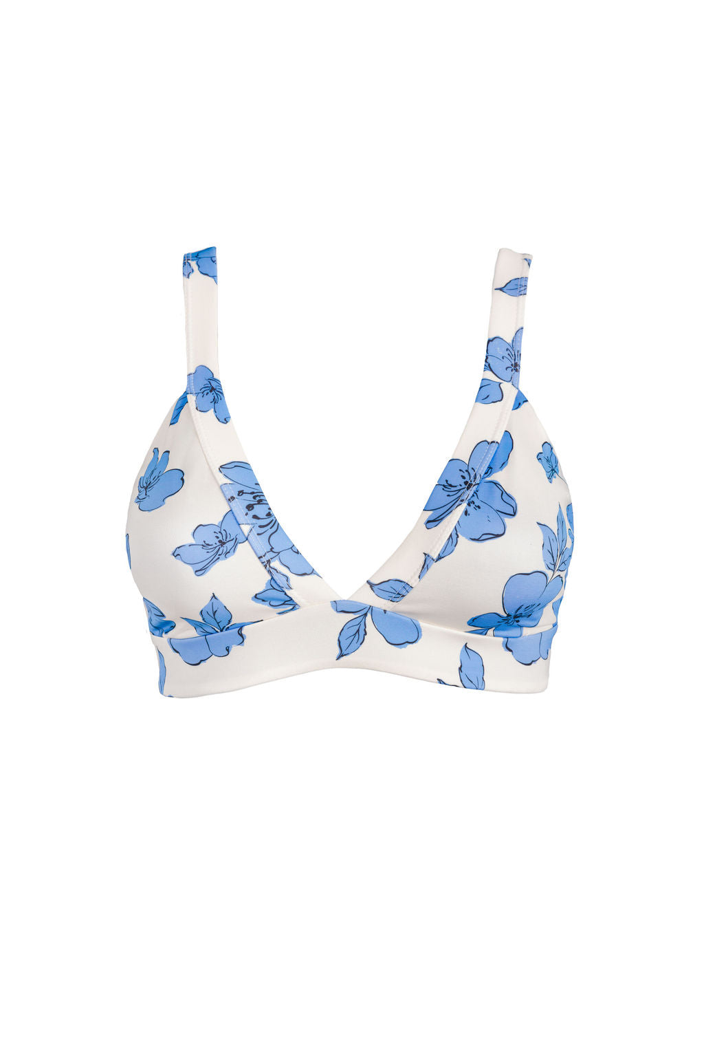 Banded Triangle Top in Blue Floral