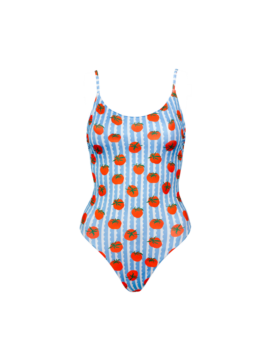 High Leg Scoop Neck One Piece in Noor