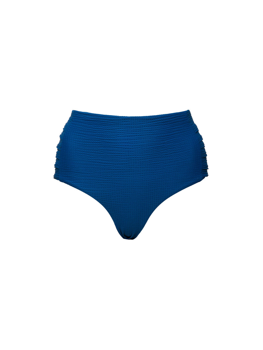 Pleated High Waisted Bottoms in Navy Waffle