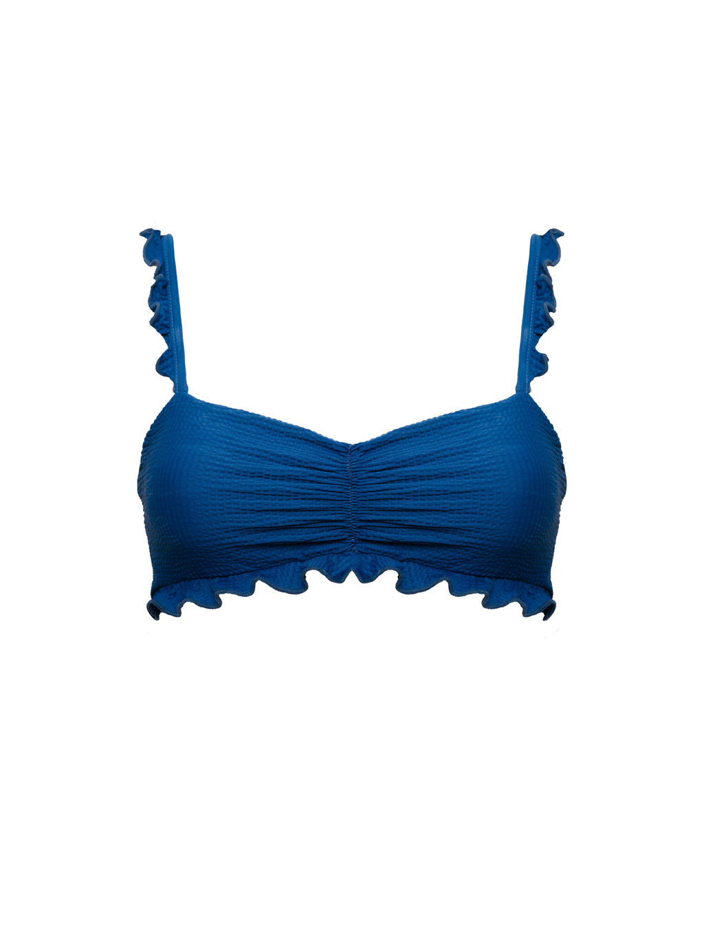 Ruffle Top in Navy Waffle
