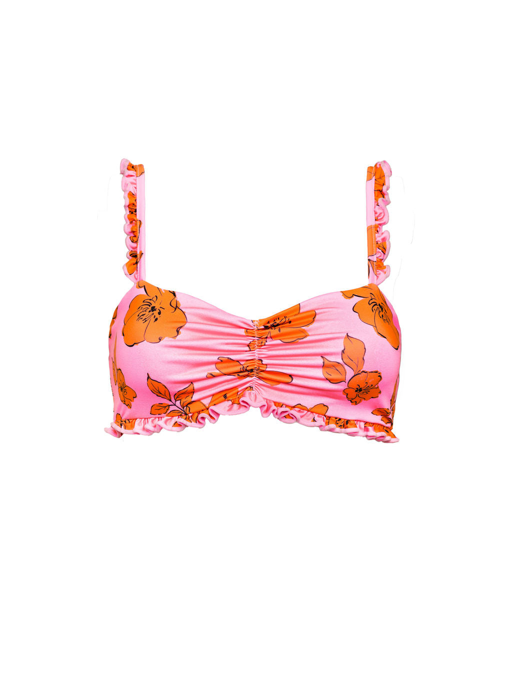 Ruffle Top in Pink Floral