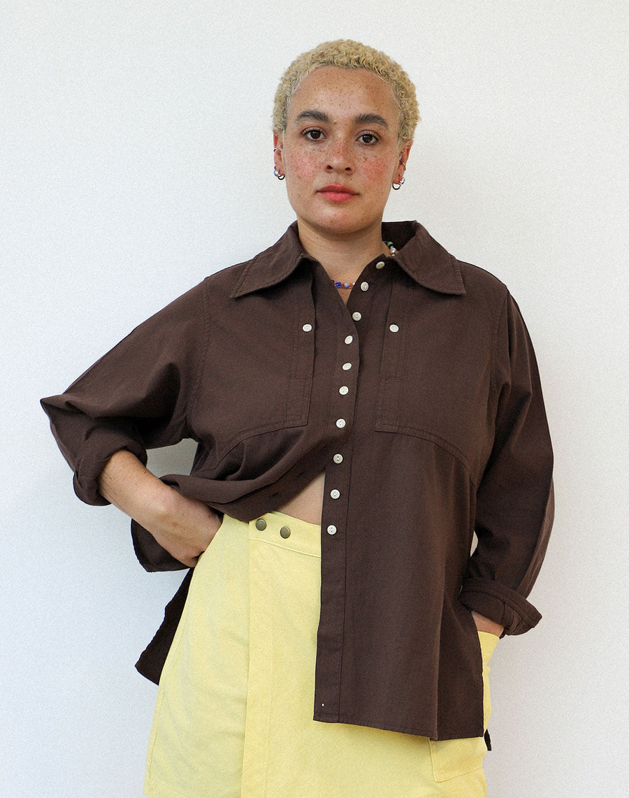Collared Shirt in Chocolate