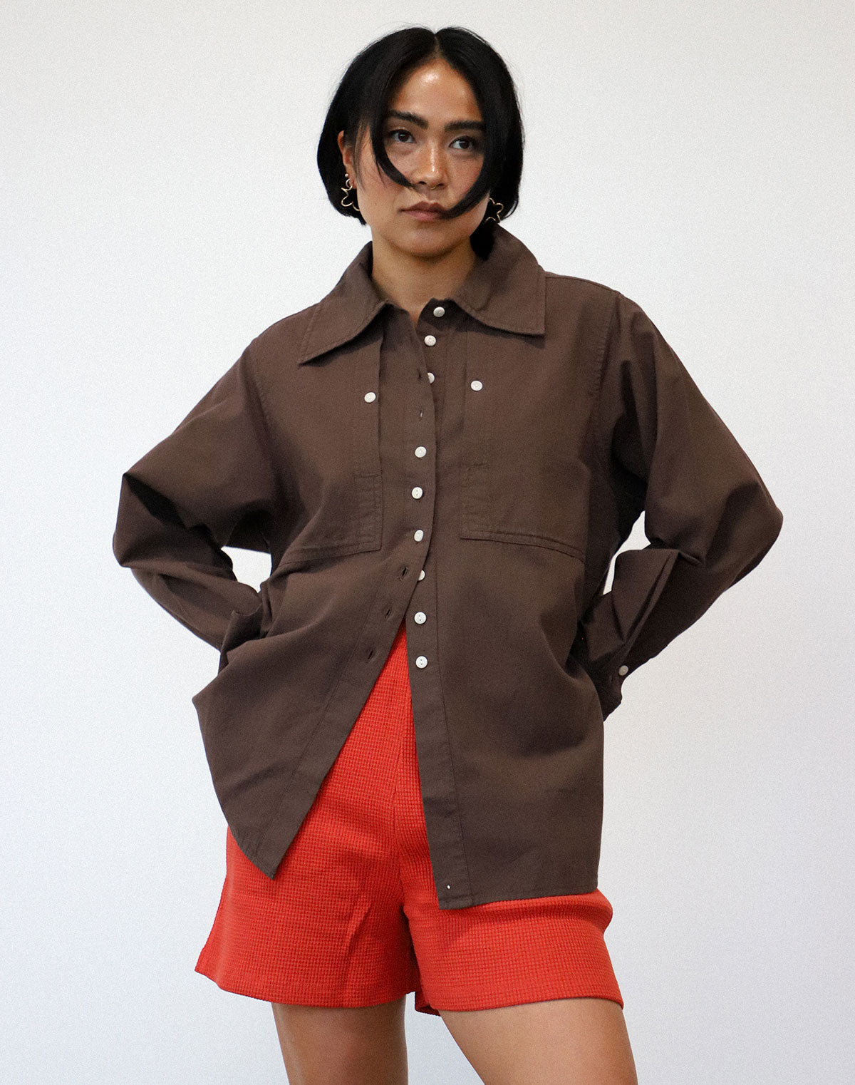 Collared Shirt in Chocolate