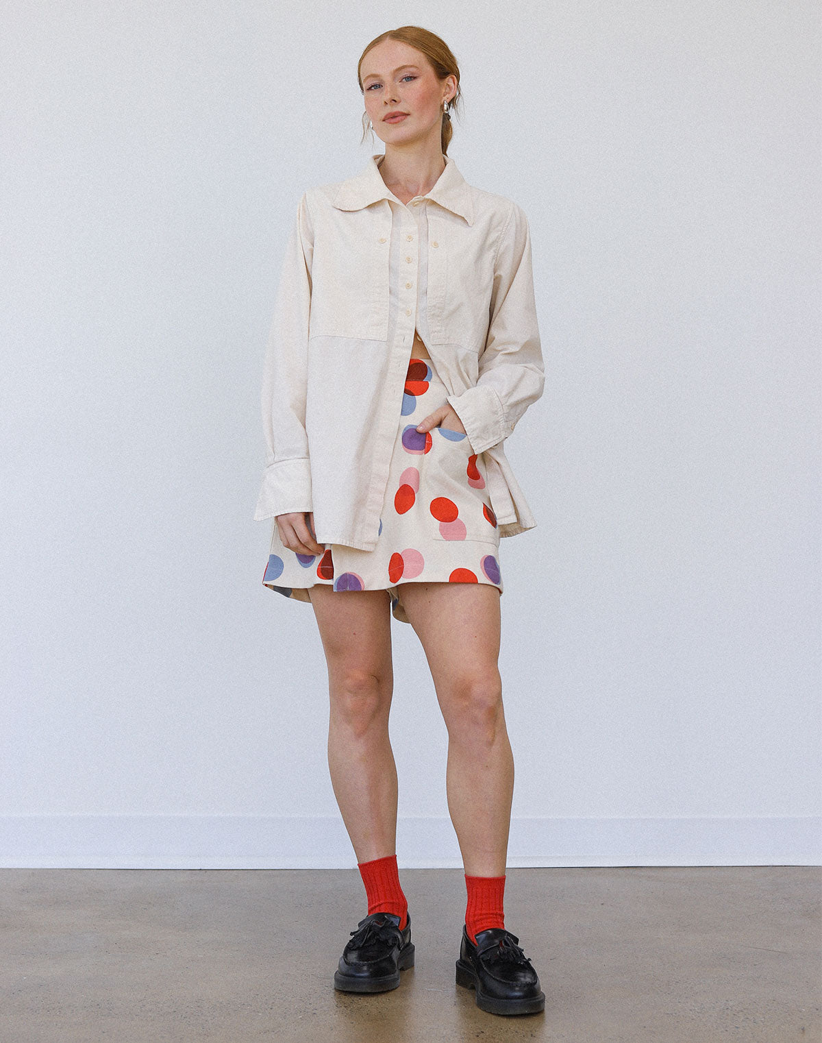 Collared Shirt in Oat Milk